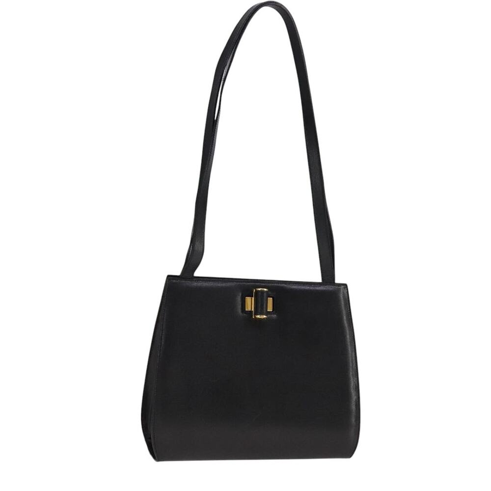 Salvatore Ferragamo Shoulder Bag Leather Black Gold